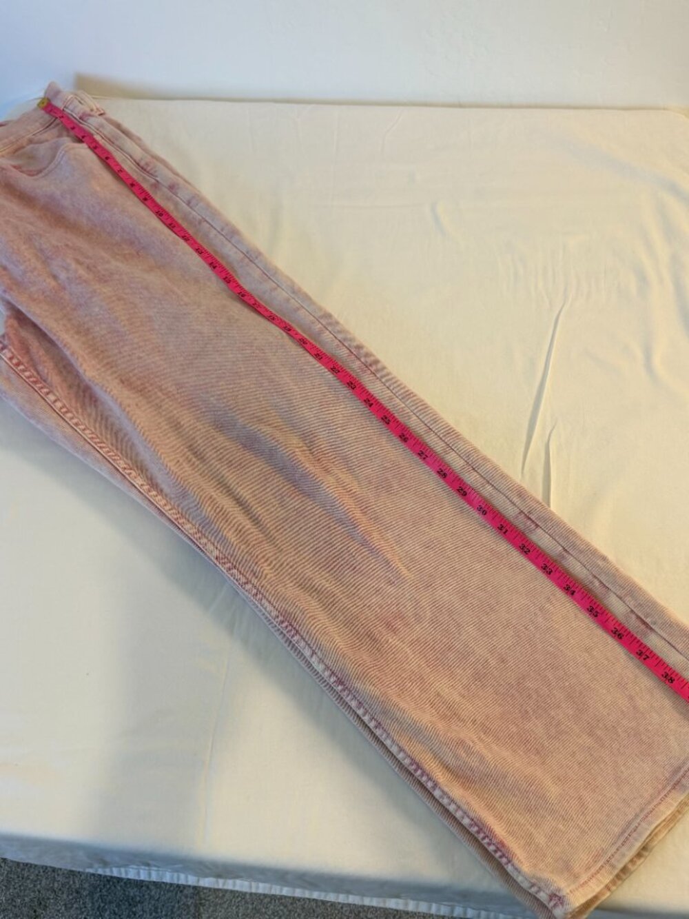 Faherty Pink Garment Dyed Denim Jeans W31 Straight Leg Premium Cotton Casual - Picture 6 of 10